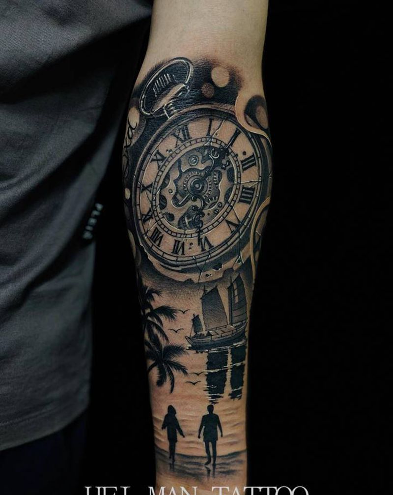 小臂写实纹身图片_手部纹身图案