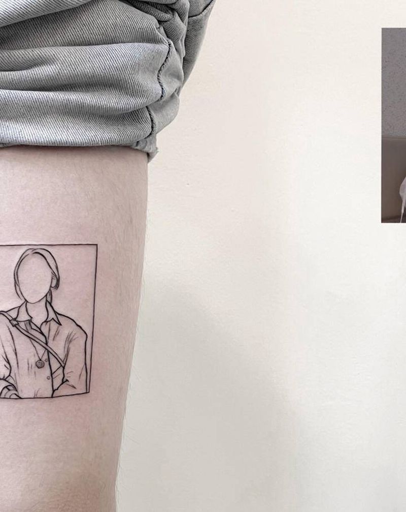 简笔画纹身图片_腿部几何照片线条简笔画纹身图案