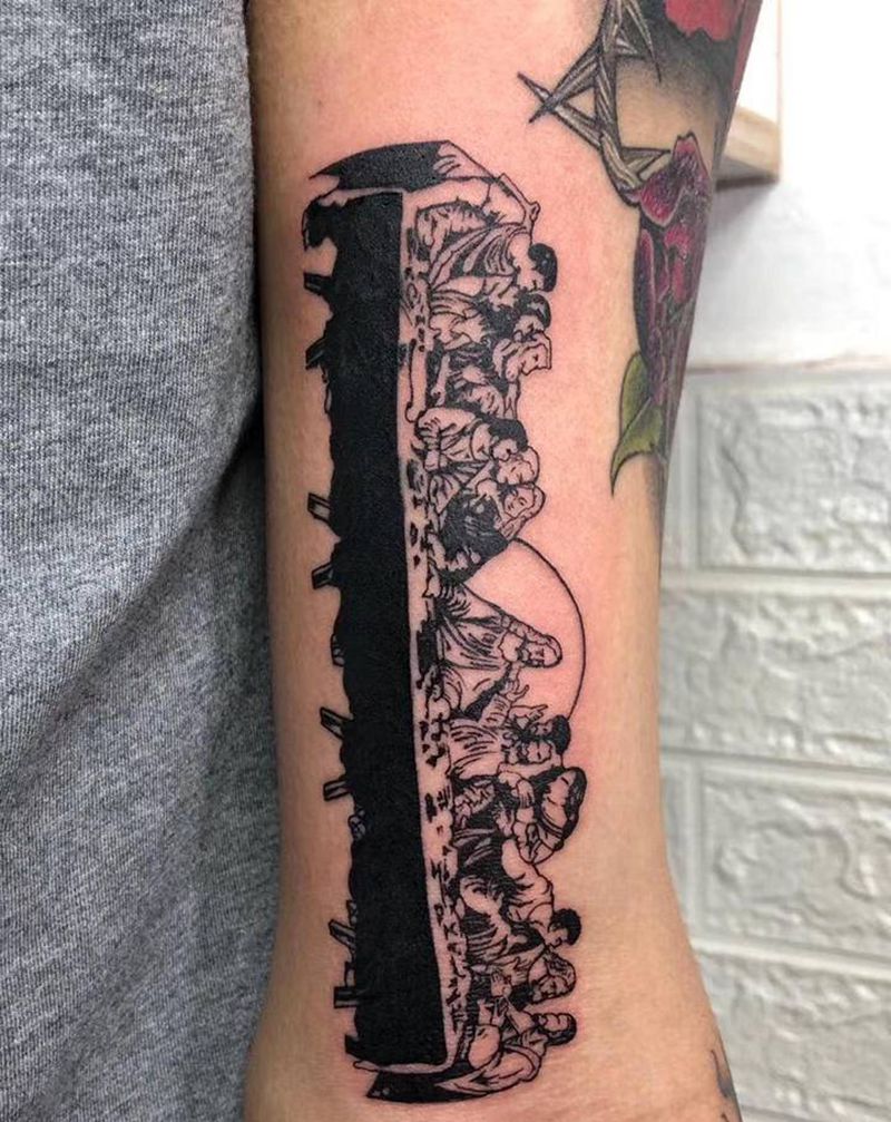 最后的晚餐纹身图片_手臂纹身图案