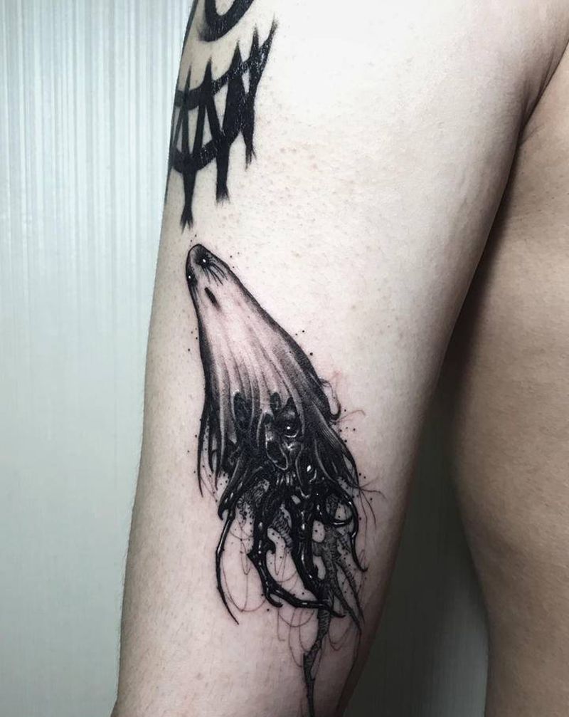 |Ghost|纹身图片_手臂手部欧美写实鬼魂幽灵暗黑纹身图案