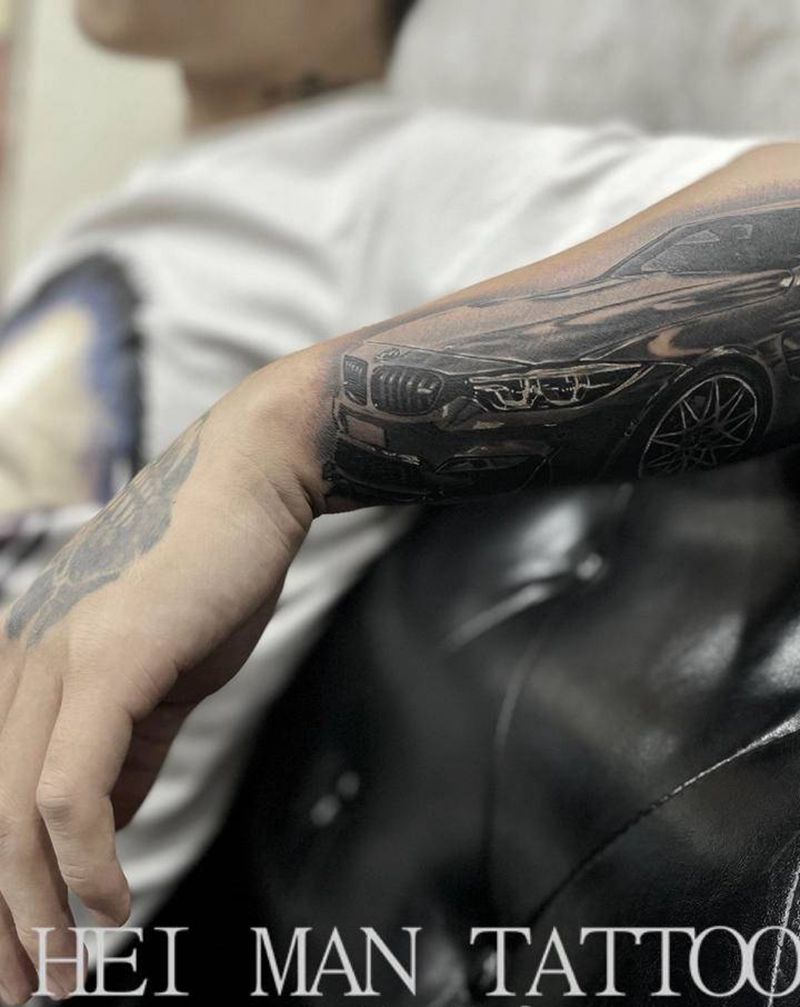 宝马m2未完待续纹身图片_手臂纹身图案
