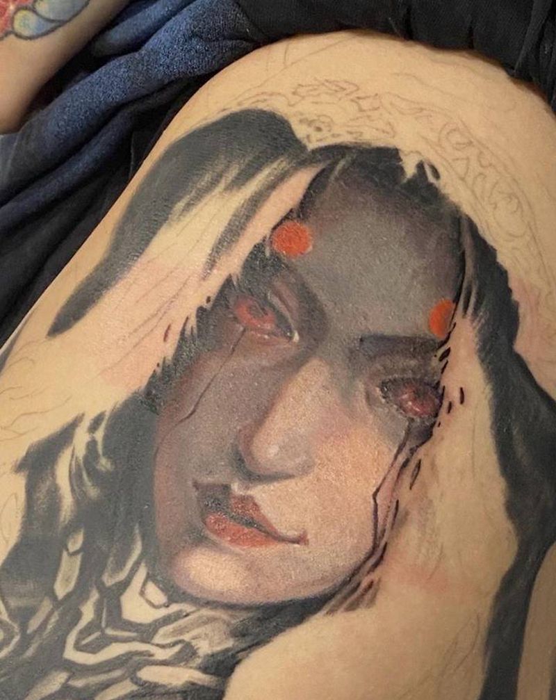 机械姬纹身图片_欧美写实机械纹身图案