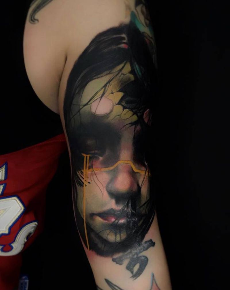 遮盖娃娃纹身图片_欧美写实纹身图案