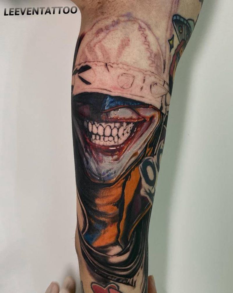 狂笑之蝠（未完）纹身图片_手臂欧美写实barman写实joker纹身图案