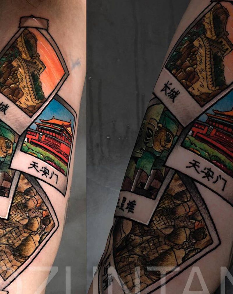 拍立得纹身图片_手臂手部纹身图案