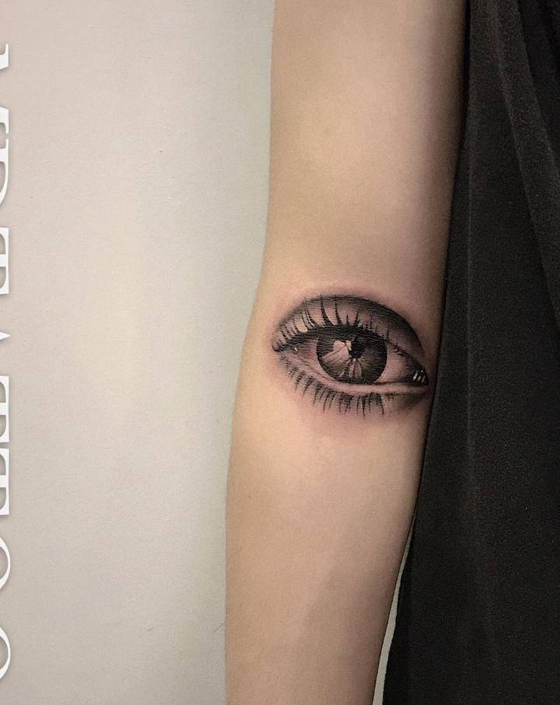 眼睛纹身图片_手臂手部欧美写实纹身图案