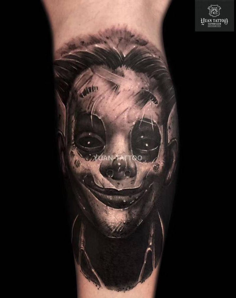 暗黑-笑脸纹身图片_手臂手部纹身图案