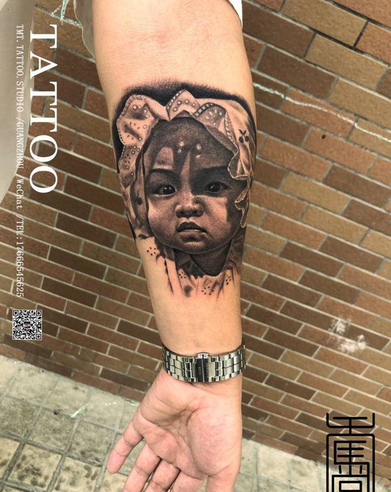 肖像纹身图片_手臂欧美写实纹身图案