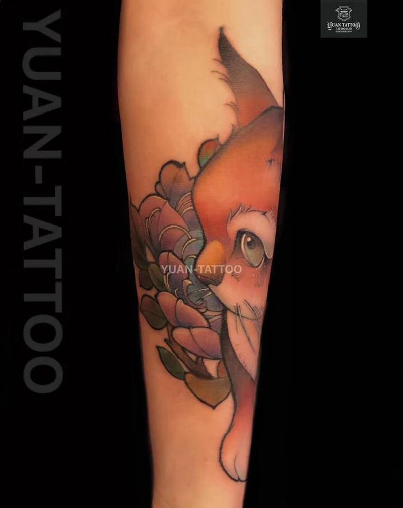 猫纹身图片_手臂New School纹身图案