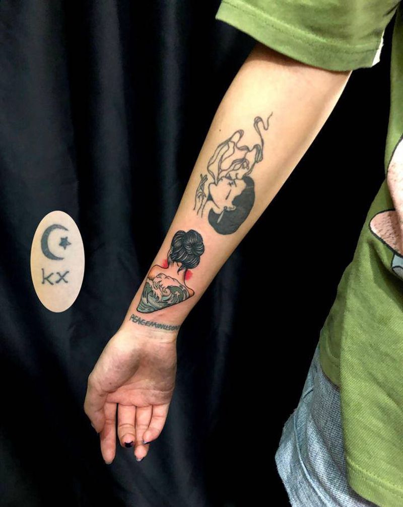 遮盖school纹身图片_手臂Old School纹身图案