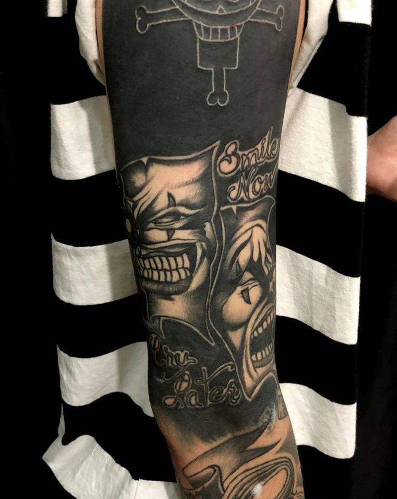 黑臂纹身图片_手臂Old School纹身图案