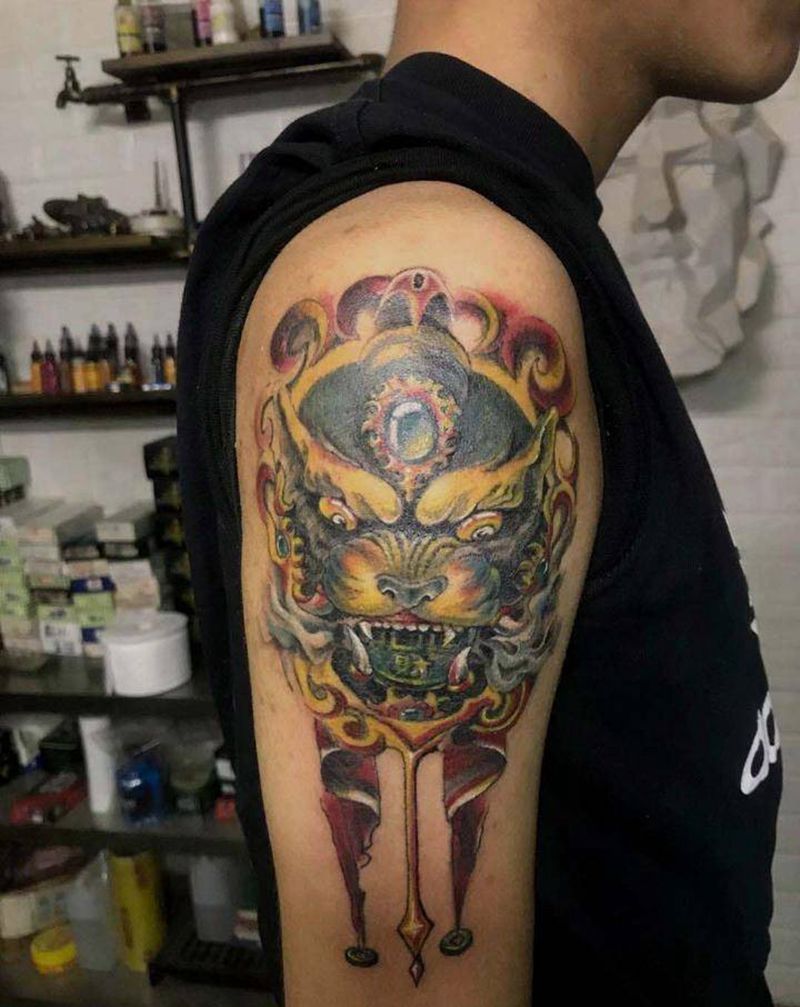 貔貅纹身图片_手臂纹身图案