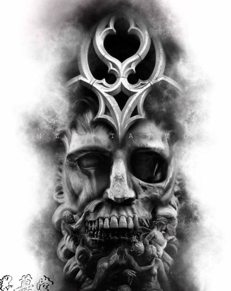 板绘纹身图片_欧美写实纹身图案