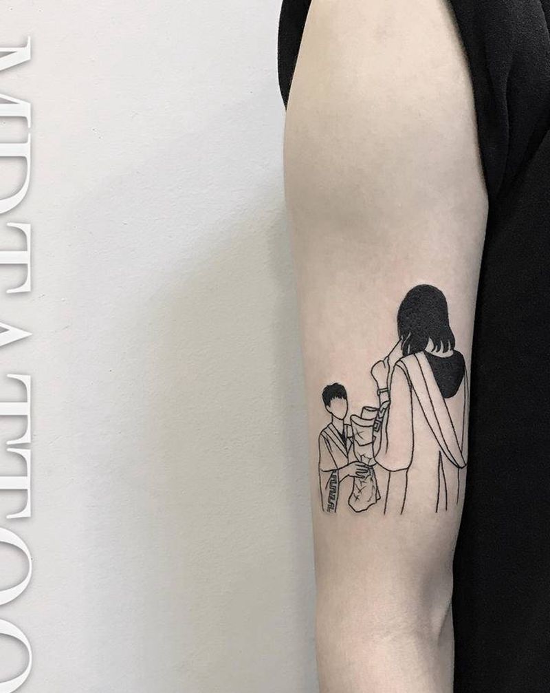 照片纹身图片_手部手臂几何点刺线条纹身图案