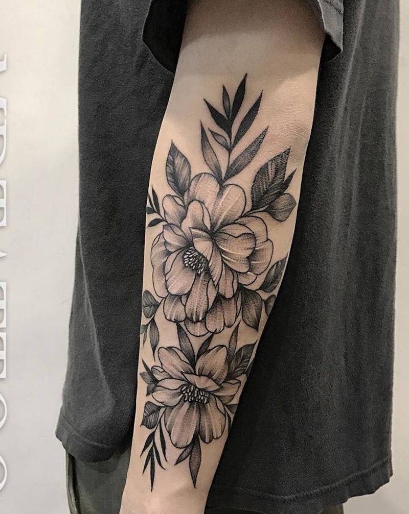 素花纹身图片_手臂手部点刺素花纹身图案