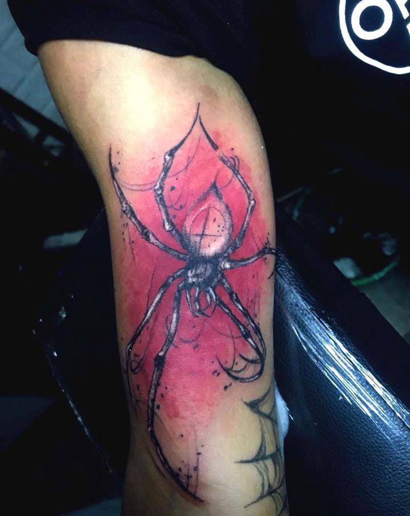 蜘蛛纹身图片_手部手臂纹身图案