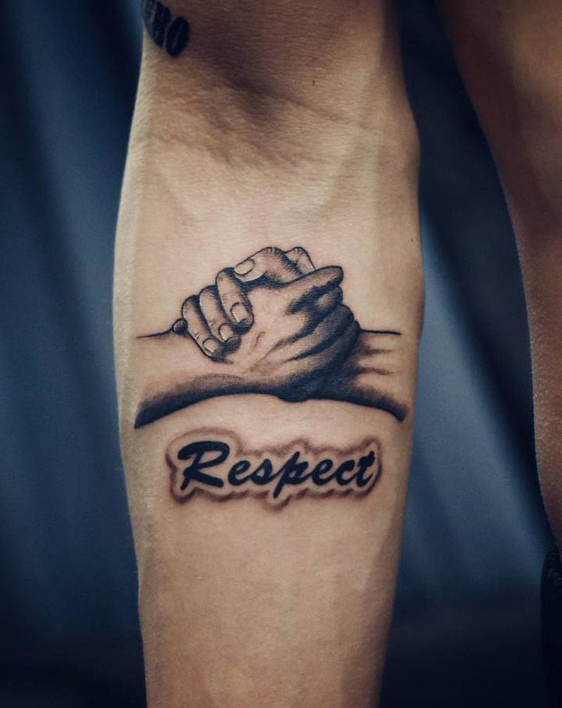 Respect纹身图片_手部欧美写实纹身图案
