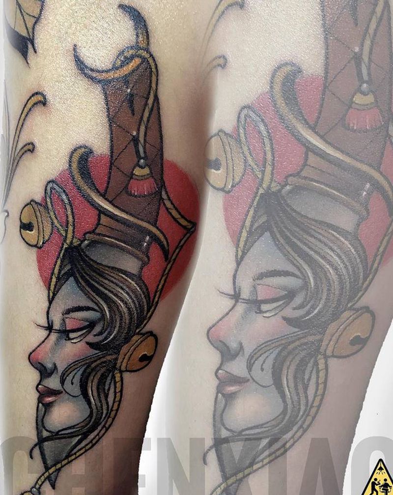 匕首纹身图片_手部手臂New School纹身图案