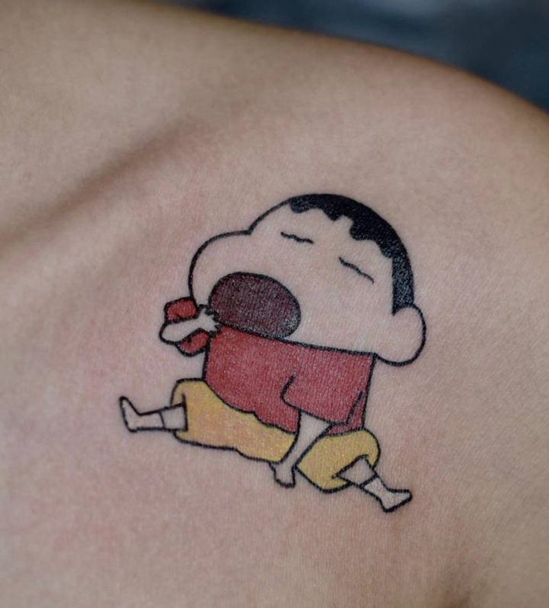 蜡笔小新纹身图片_肩部Old School纹身图案