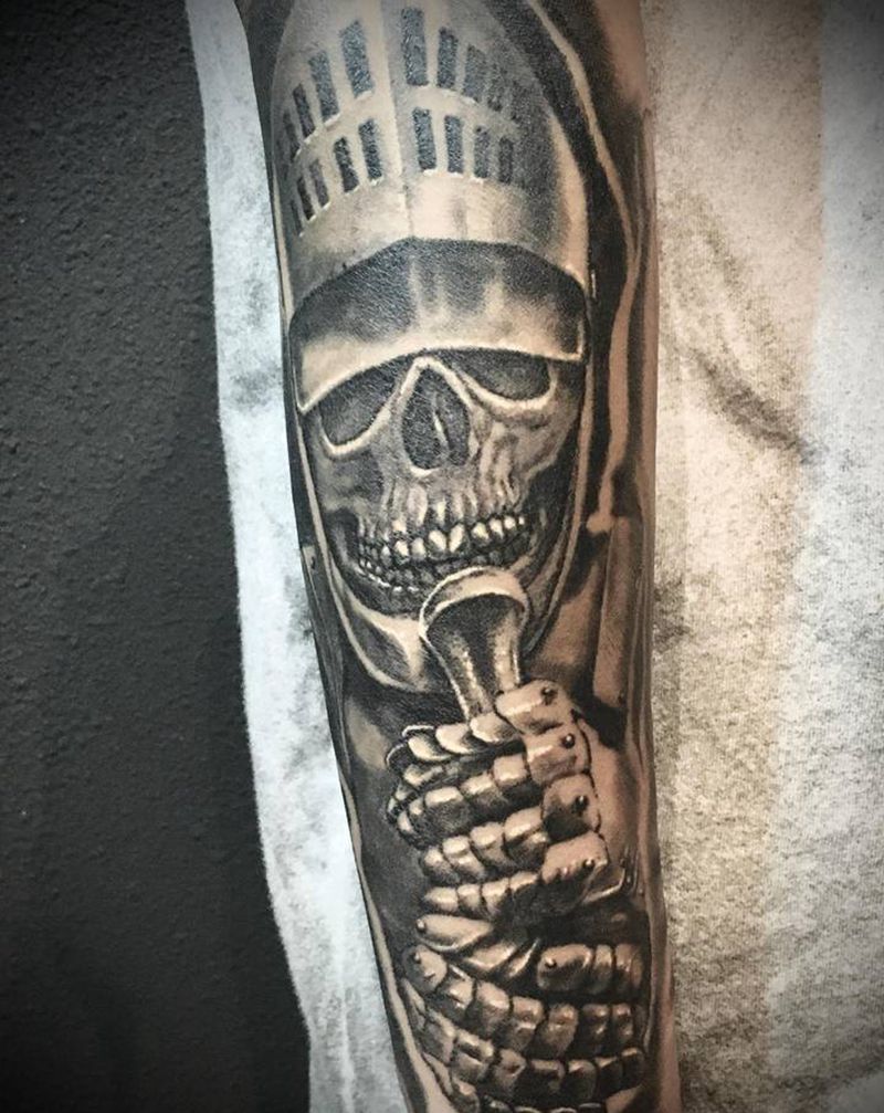 武士 恢复纹身图片_手部欧美写实纹身图案