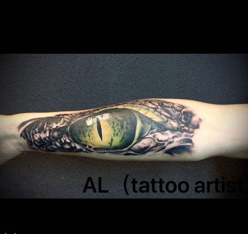 眼纹身图片_手部手臂欧美写实纹身图案
