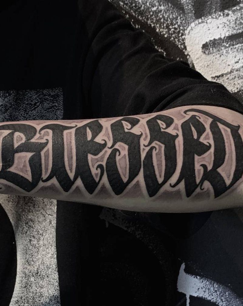 字纹身图片_花体字纹身图案