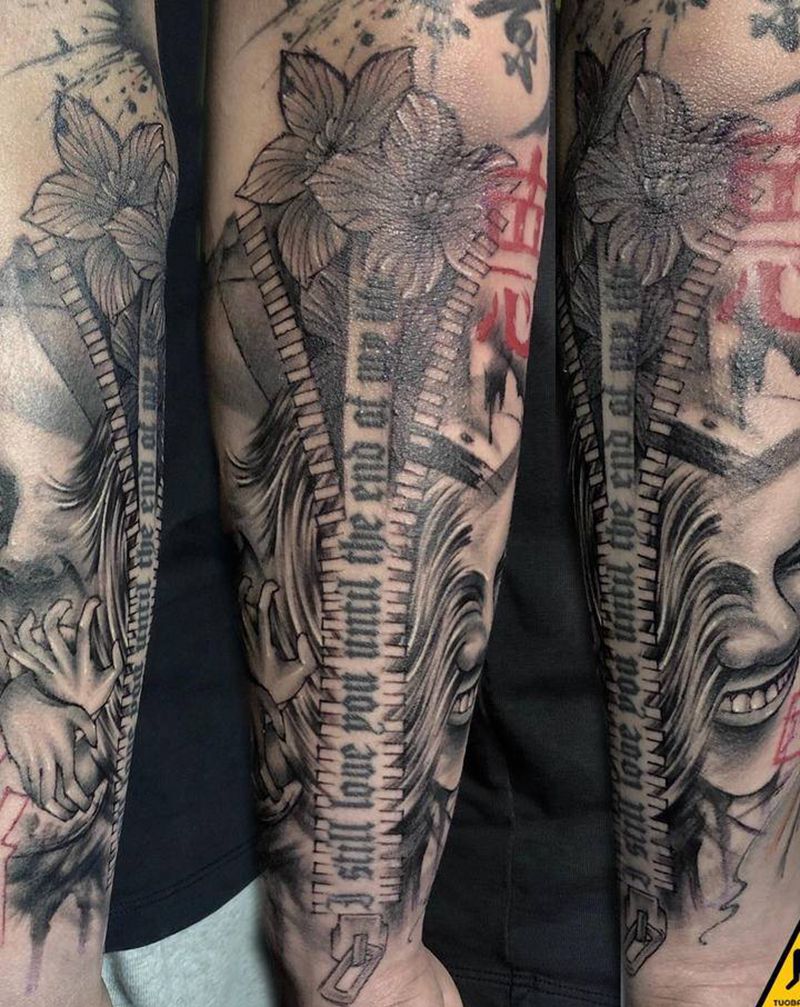 人性纹身图片_手部手臂水墨纹身图案