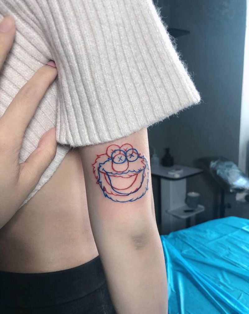 芝麻街纹身图片_手臂图腾纹身图案