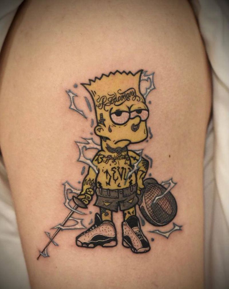 new school辛普森纹身图片_手臂New School纹身图案