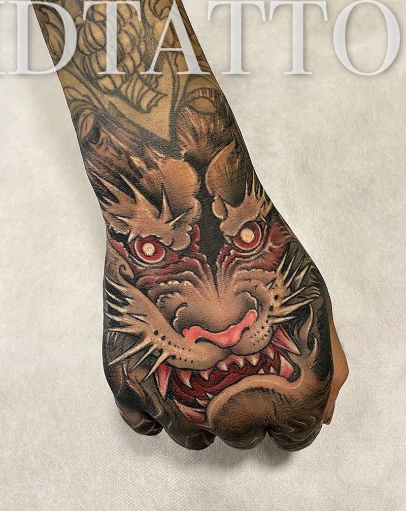 斗战胜佛纹身图片_手部手臂新传统老传统齐天大圣手背悟空纹身图案