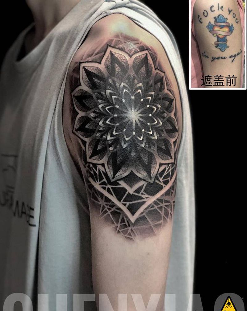 遮盖纹身图片_手部手臂点刺纹身图案