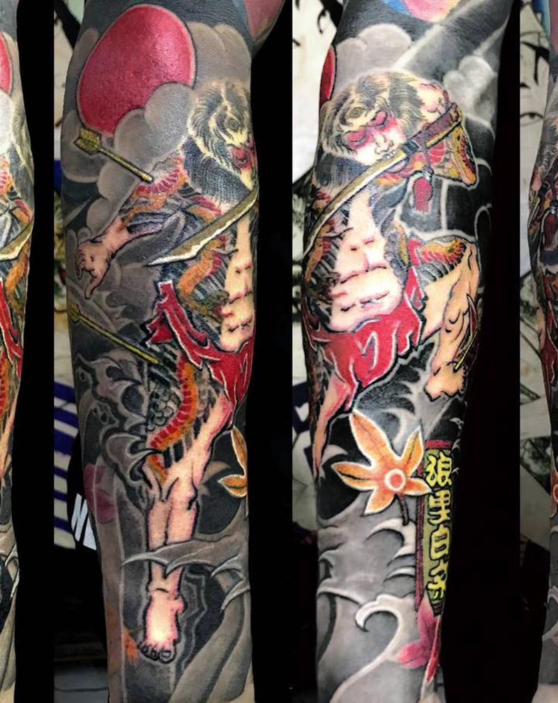 水浒英雄浮世绘老传统张顺纹身图片_手臂手部纹身图案