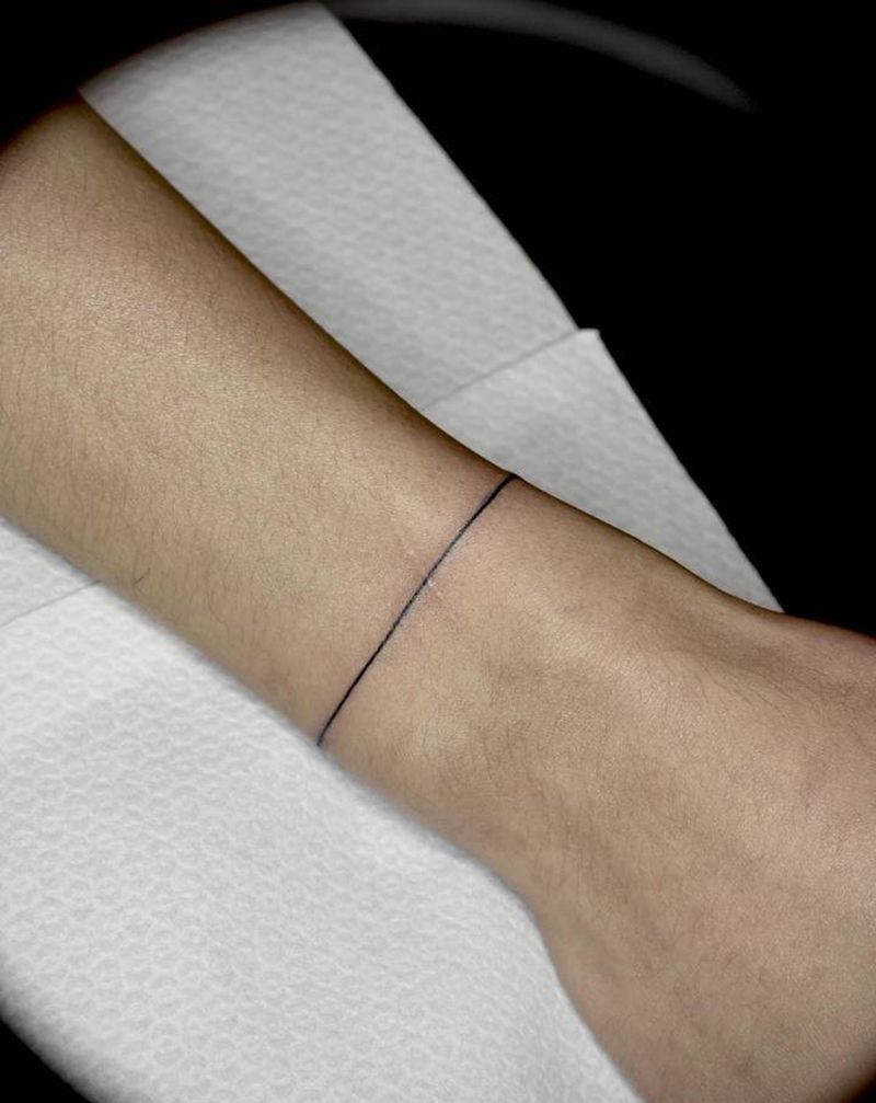 死亡线纹身图片_手部几何纹身图案