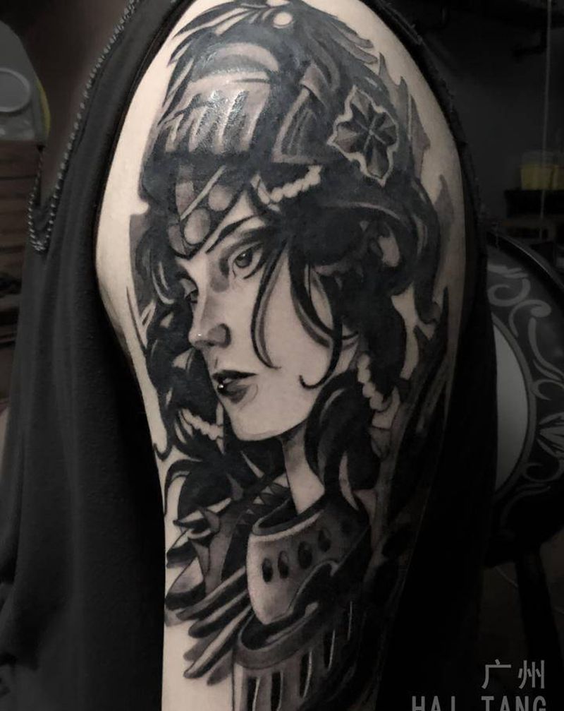 雅典娜6纹身图片_手臂New School新传统纹身图案