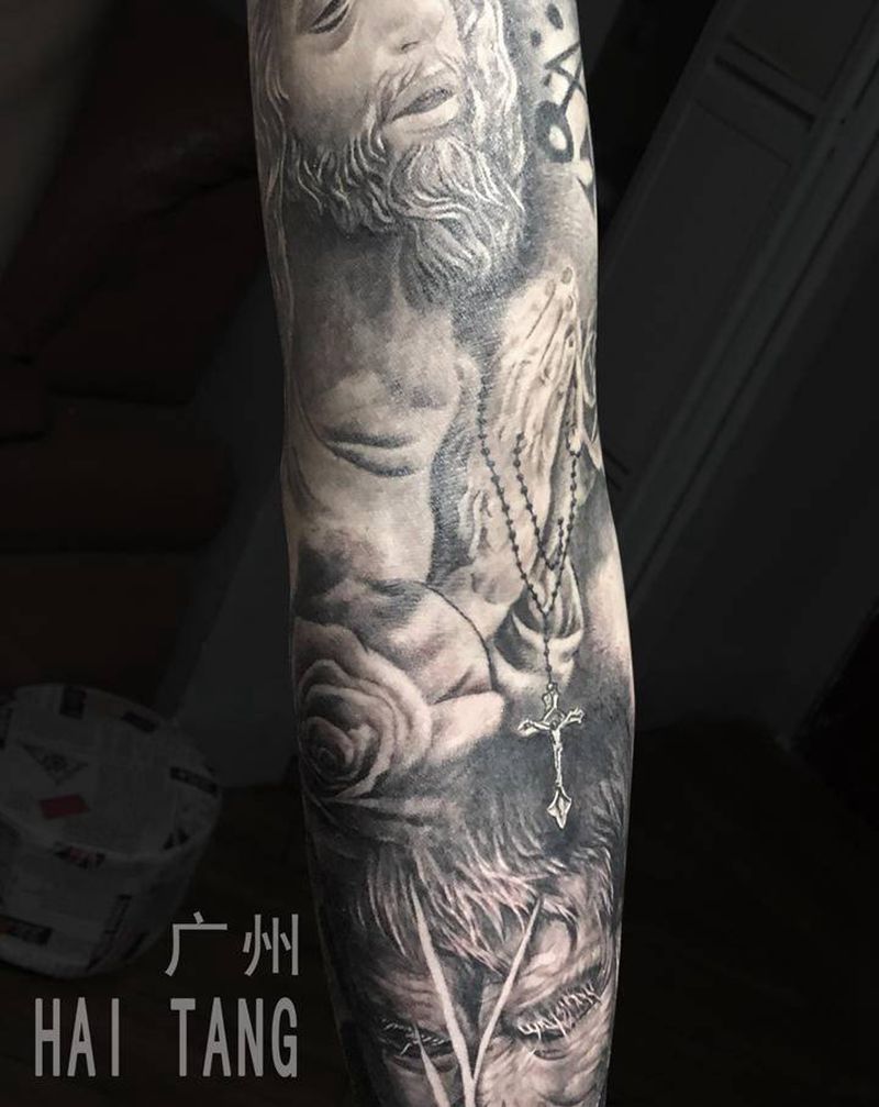 4800欧美写实花臂纹身图片_手臂欧美写实纹身图案