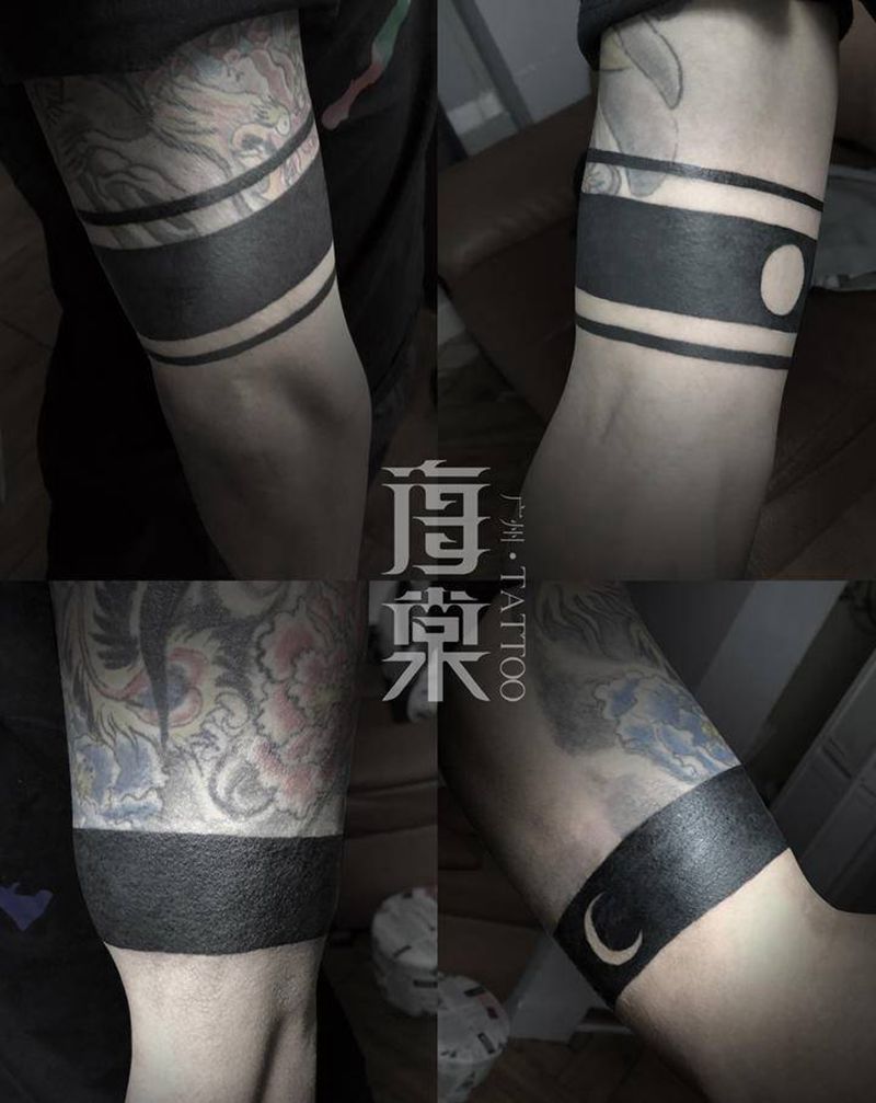 臂环纹身图片_手臂几何纹身图案