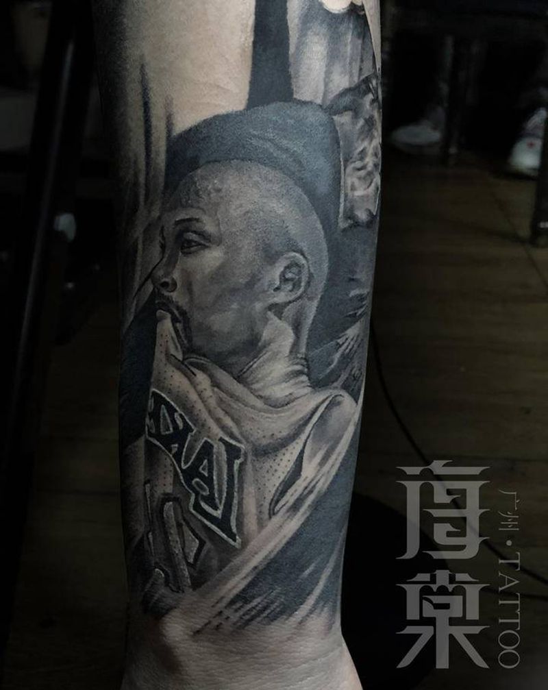 科比纹身图片_手臂欧美写实纹身图案