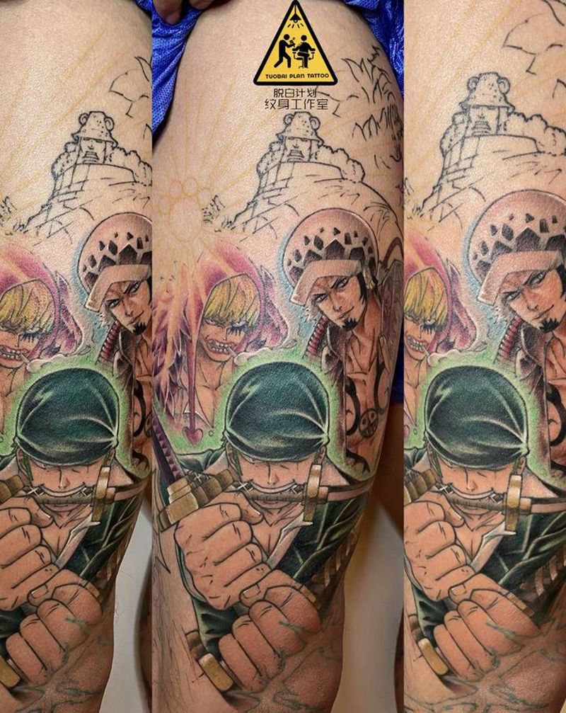 海贼王纹身图片_脚部New School纹身图案