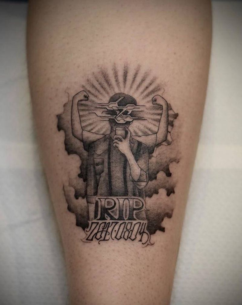 根据客户照片设计的一个作品纹身图片_脚部腿部Old SchoolNew School纹身图案