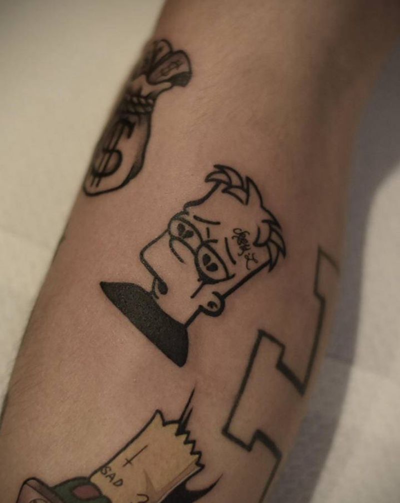 黑灰辛普森纹身图片_手臂手部New SchoolOld School纹身图案