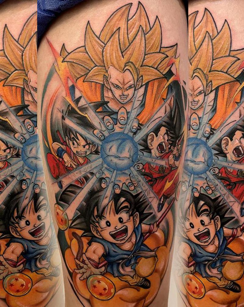 龙珠纹身图片_脚部New School七龙珠纹身图案