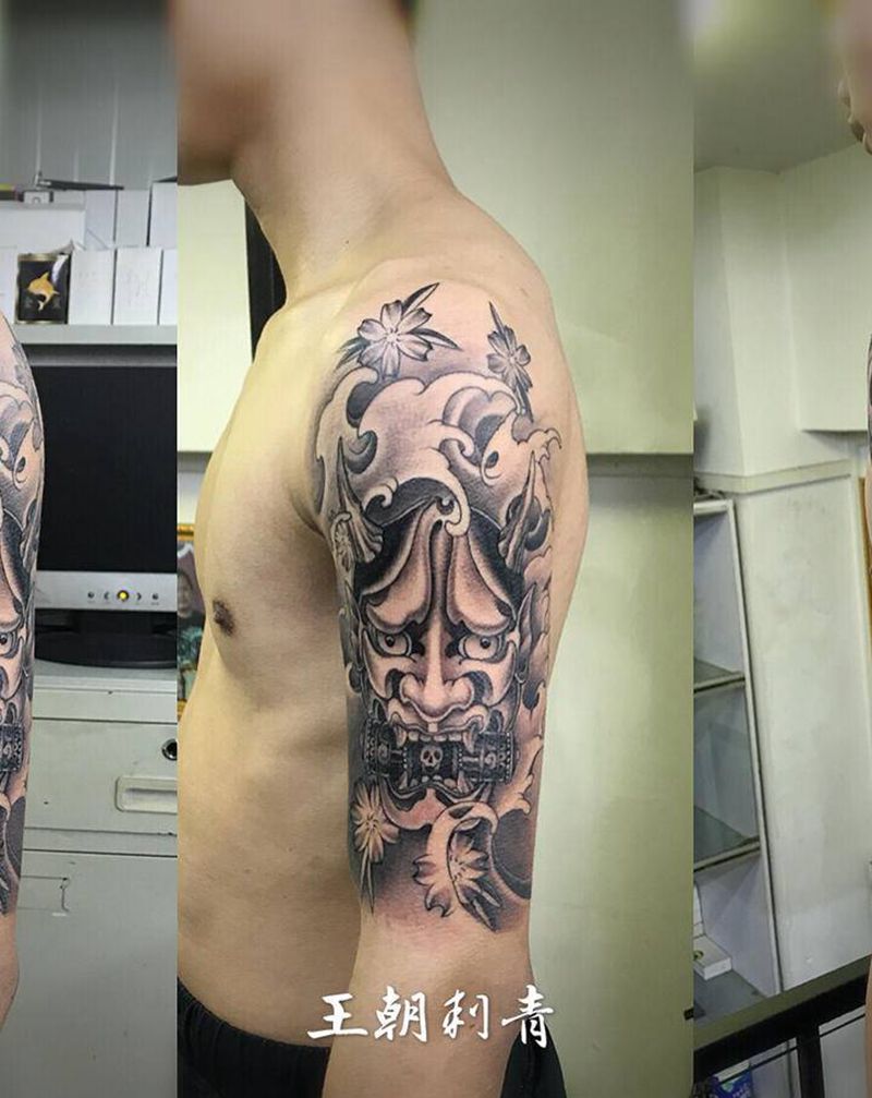 般若纹身图片_手臂新传统般若纹身图案