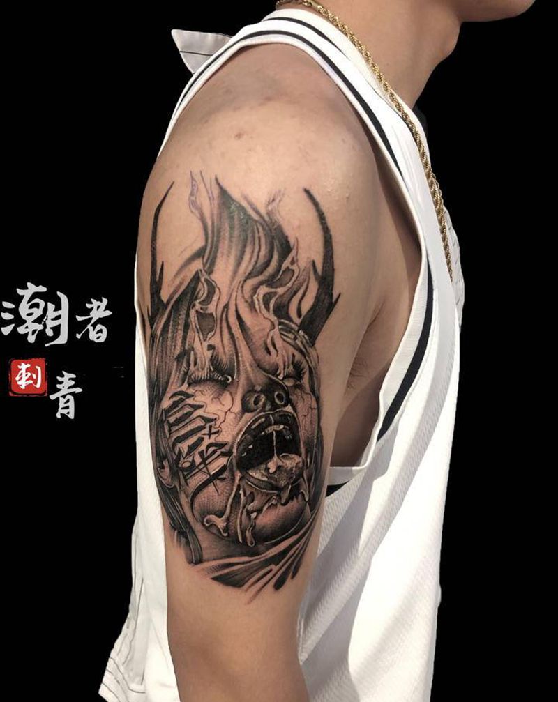 欧美写实人物纹身图片_手臂欧美写实纹身图案