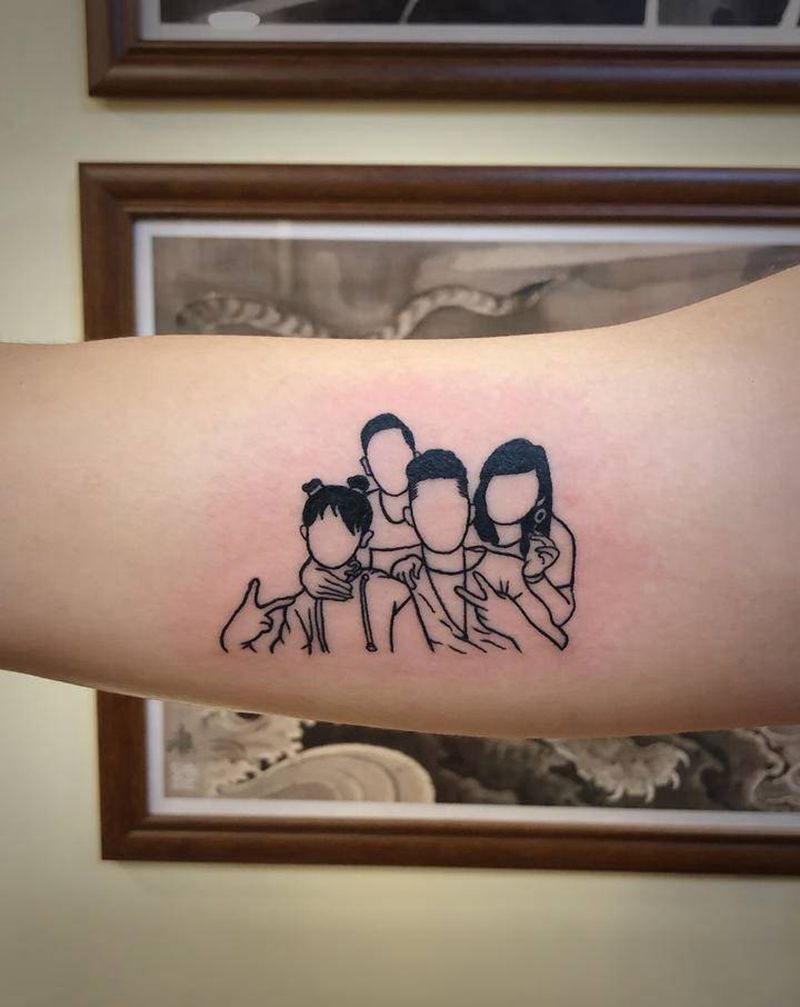 简体画纹身图片_手臂几何纹身图案