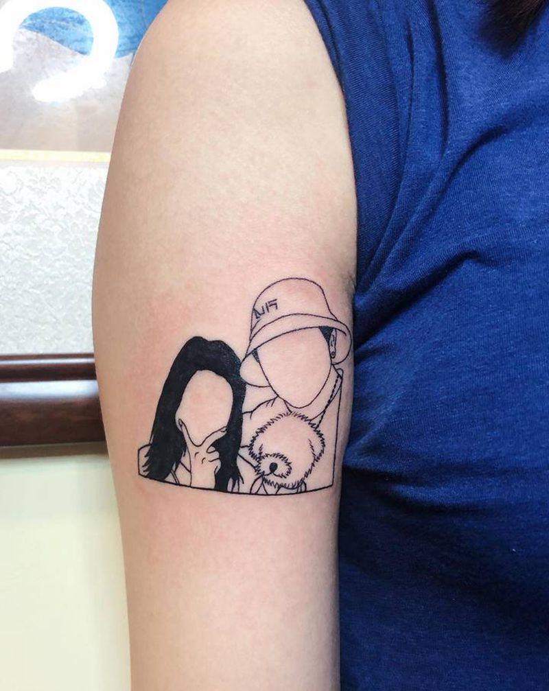 简笔画纹身图片_手臂几何纹身图案