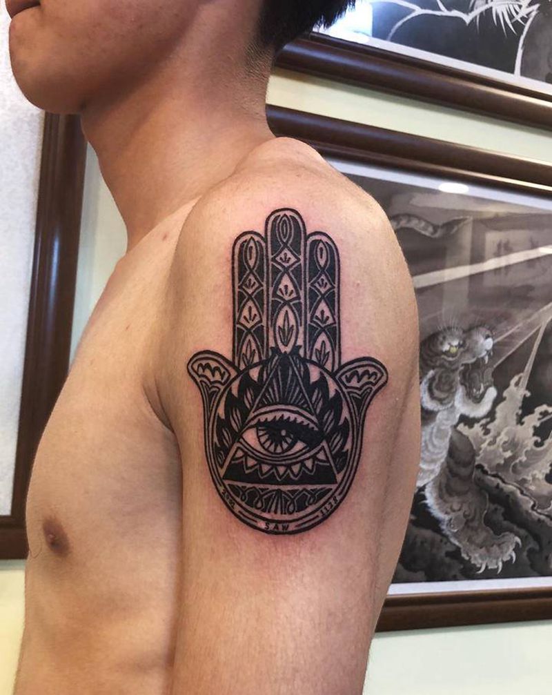 法蒂玛之手纹身图片_手臂图腾纹身图案