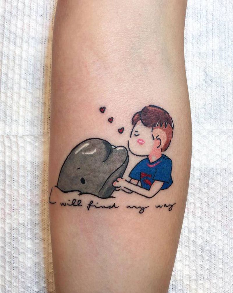 Q版张敬轩纹身图片_手臂Old School纹身图案