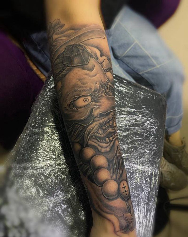 天狗纹身图片_手臂手部新传统老传统纹身图案