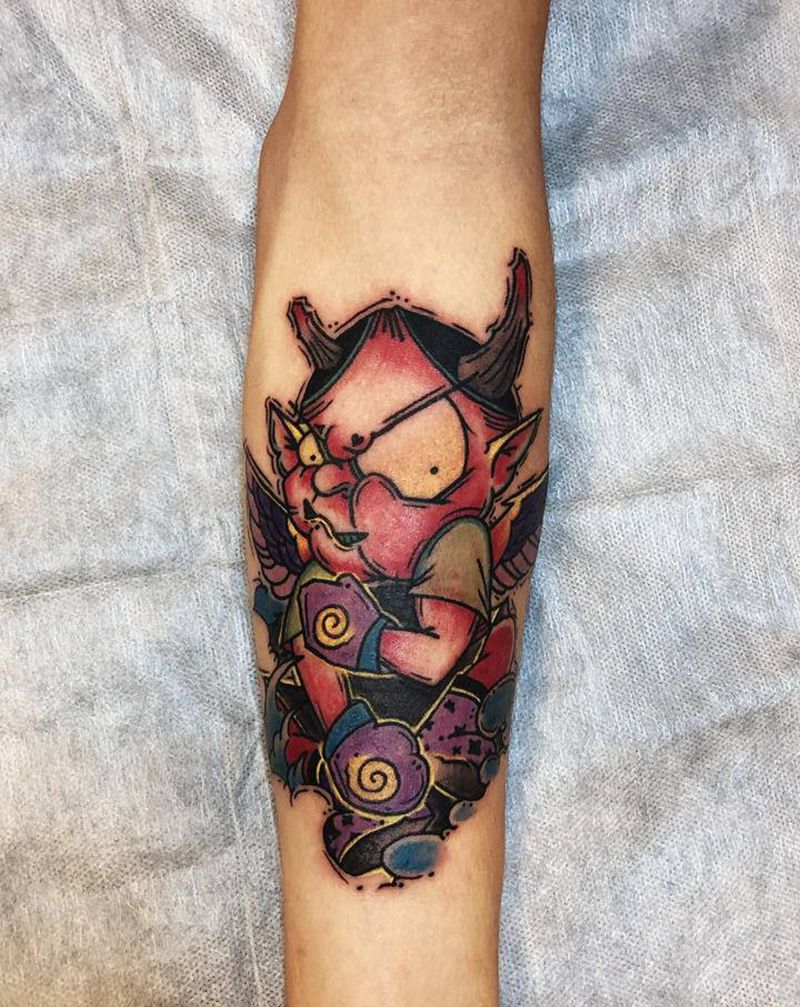 班若纹身图片_手臂新传统纹身图案