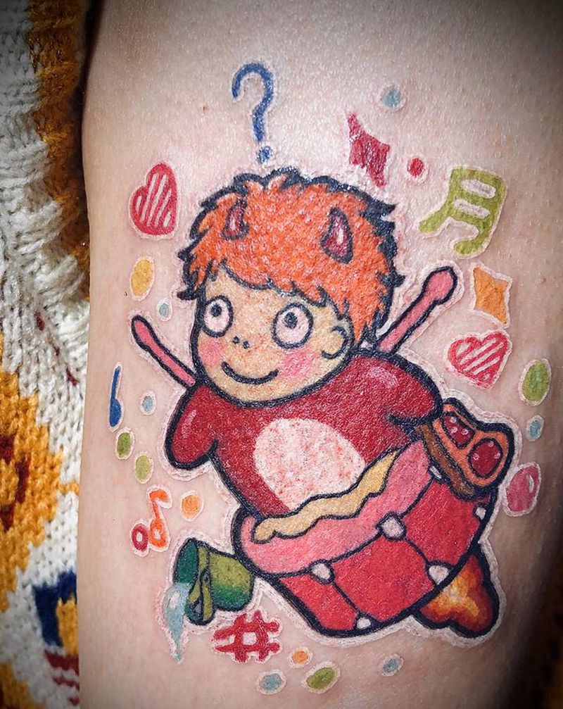 原创波妞纹身图片_手臂New School波妞纹身图案